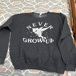 Disney Ladies Charcoal Crewneck Sweater